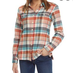 Patagonia Fjord Plaid Flannel Shirt Teal Orange 10